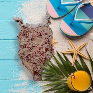 Mia Joy Womens‎ Marina One Piece Swimsuit Floral Pink Size M